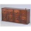 Image 1 : A mahogany bank of eight small drawers, fitted knob handles, 2ft 10ins...