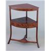 Image 1 : A mahogany bowfront corner washstand, with mid drawer and undershelf, 1ft 11ins...