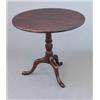 Image 1 : A George III mahogany circular occasional table, on ring turned stem and tripod, 2ft 7ins...