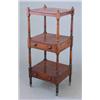 Image 1 : A George IV mahogany 3-tier whatnot, with two drawers, fitted knob handles on turned supports, 1f...