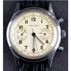 Vintage Swiss Made Tollet Chronograph Wristwatch