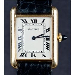 Vintage Ladies 18 Kt Gold Cartier Tank Dress Watch