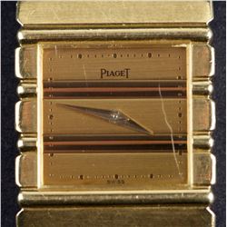 Circa 1980's 18 Kt Gold Piaget Polo Men's Wristwatch