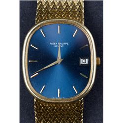 Circa 1970's 18 Kt Gold Patek Philippe Ellipse Date Mens Dress Watch