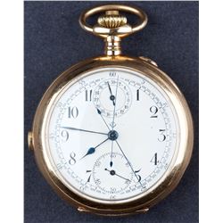 Antique 14 Kt Gold Eaton's Split Second Chronograph Pocket Watch