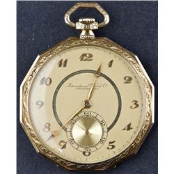 Antique 14 Kt Gold IWC International Watch Co, Schaffhausen Pocket Watch