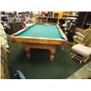 Image 1 : POOL TABLE - SLATE POOL TABLE - ACCENT CARVINGS ON SIDES - 54" X 98" - MAKE SURE YOU HAVE HELP TO MO
