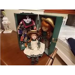 DOLLS & STEAMER TRUNK -CATHERINE KARNES COLLECTION INCLUDES WARDROBE AND DRAWER IN STEAMER TRUNK - 2