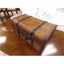 LEATHER BOUND MINI TRUNK WITH STRAPS