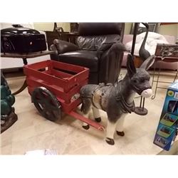 YARD ORNAMENT - DONKEY AND WAGON