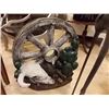 Image 2 : YARD ORNAMENT - WAGON WHEEL & SKULL