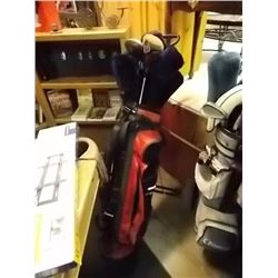 GOLF BAG - RED / BLACK & CLUBS - KING COBRA