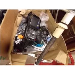 BOX OF ASSORTED DRONE PARTS & CONTROLS- 2 BXS TTL