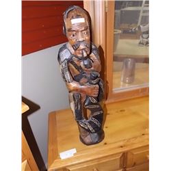 CARVED WOOD STATUE - 28" TALL