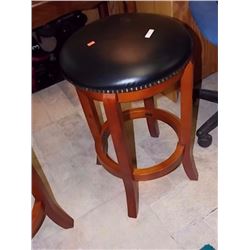 LEATHER UPHOLSTERED STOOL - 1 - SWIVELS