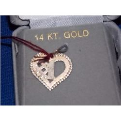 PENDANT - #1 HEART - 14K YELLOW GOLD