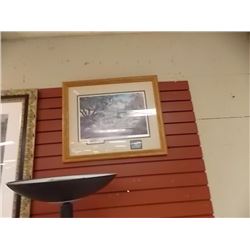 FRAMED LIMITED COMMEMORATIVE PRINT - KEN ZYLLA - PHEASANTS - "NARY A CARE" - 24 X 20" FRAME - WITH S