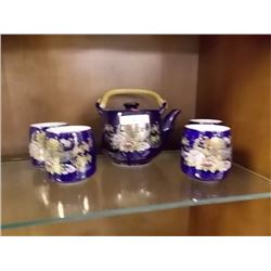 HAND PAINTED ORIENTAL TEA SET - 5PC