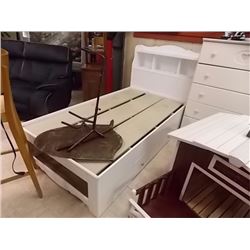 NEW WHITE CAPTAINS BED - MATTRESS NOT INCLUDED