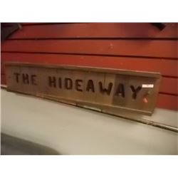 WOOD SIGN - THE HIDE A WAY