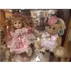 COLLECTOR'S DOLL - MOVES & MUSIC - PLUS A TEDDY