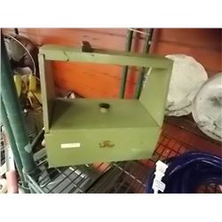 VINTAGE WOOD SHOE SHINE BOX WITH CONTENTS