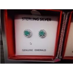 EARRINGS - ROUND FACETED RUBIES IN STERLING SILVER SETTING - RETAIL ESTIMATE $200