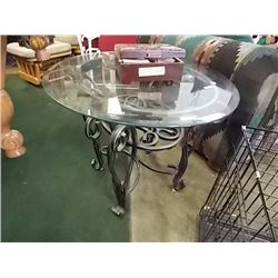 GLASS TOP SIDE TABLE