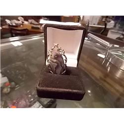 SILVER BROOCH - WITH MULTI COLOR GEMS