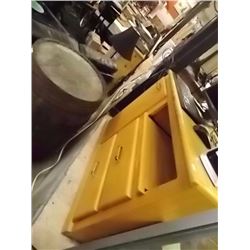 OAK CABINET WITH 2 DRAWERS - ON WHEELS