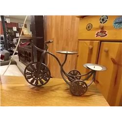 WROUGHT IRON CANDLE HOLDER - TRICYLE - 15"L