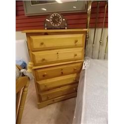 RUSTIC PINE DRESSER - HIGHBOY - 5 DRAWER