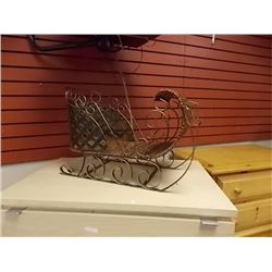 WROUGHT IRON SLEIGH ORNAMENT - 15'H X 13"L