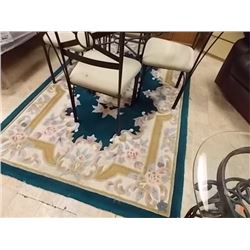 AREA CARPET - WOOL - BLUE TONES - 59" X 94"