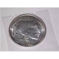 SILVER ROUND - 1 TROY OUNCE .999 FINE SILVER ROUND - AMERICAN BUFFALO/NATIVE THEME - OLDER MINTAGE P