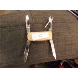 MULTI PURPOSE KNIFE /TOOL - WOOD HANDLE
