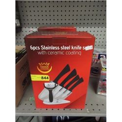 NEW KNIFE SET  - GERMAN STEEL WITH CERAMIC COATING - 6PC