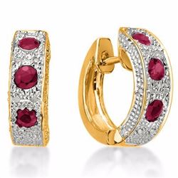 Genuine Ruby & Diamond Earrings