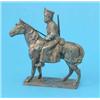 Image 1 : A plated model of a Hussar on horseback, on ebonised plinth, 8.75 ins....