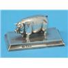 Image 1 : An Edwardian silver model of a pig, on rectangular plinth, Birmingham 1903, 3ins...