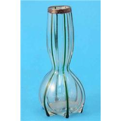 An Edwardian silver mounted art glass vase, 6.25ins...