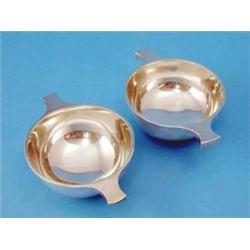 Two George V silver quaiches; Birmingham 1931 and Edinburgh 1920, 8oz...