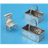 Image 1 : Two Dutch silver miniature baskets, and a similar chair...