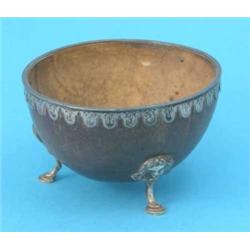A silver mounted coconut bowl....