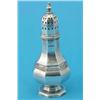 Image 1 : A George V silver caster of octagonal baluster form, 7.5 ins....