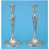 Image 1 : A pair of George III silver candlesticks with spiral fluting and loaded circular bases, Sheffield...