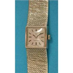 A lady’s 9ct white gold Omega wrist watch....