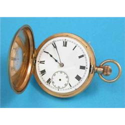 An 18ct gold keyless half hunter....