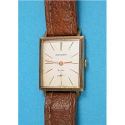 A gentleman’s 9ct gold Rotary Incabloc wrist watch with rectangular case....