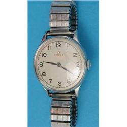 A gentleman’s steel Omega wrist watch....